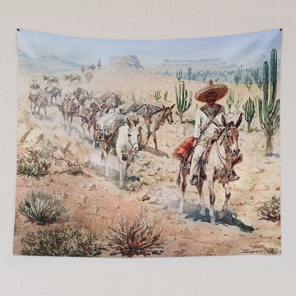 Item preview, “Vaquero Pack Train” by Edward Borein designed and sold by PatricianneK.