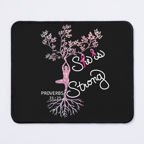 Item preview, She Is Strong Proverbs Motivational Quote Breast Cancer Awareness designed and sold by tamdevo1.