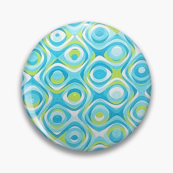 Item preview, Mid Century Modern Wallpaper pattern Blue Green Eye Swirls, Abstract Glass Bead Pattern,  designed and sold by Nostrathomas66.