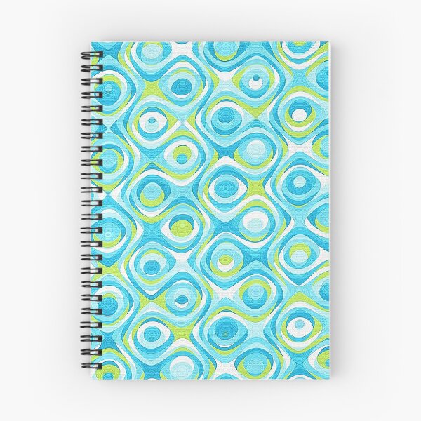 Item preview, Mid Century Modern Wallpaper pattern Blue Green Eye Swirls, Abstract Glass Bead Pattern,  designed and sold by Nostrathomas66.