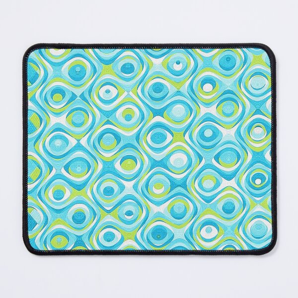 Item preview, Mid Century Modern Wallpaper pattern Blue Green Eye Swirls, Abstract Glass Bead Pattern,  designed and sold by Nostrathomas66.