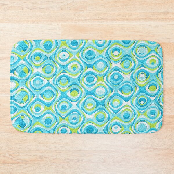 Item preview, Mid Century Modern Wallpaper pattern Blue Green Eye Swirls, Abstract Glass Bead Pattern,  designed and sold by Nostrathomas66.
