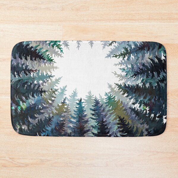 Item preview, Pine trees silhouettes, winter skyview alcohol ink painting designed and sold by likapix.