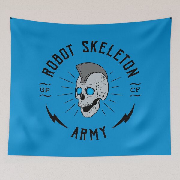Item preview, Robot Skeleton Army - Blue designed and sold by thedustyshelves.