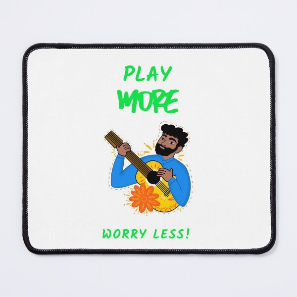 Item preview, Play More Worry Less Shirt designed and sold by GuitarNuts.