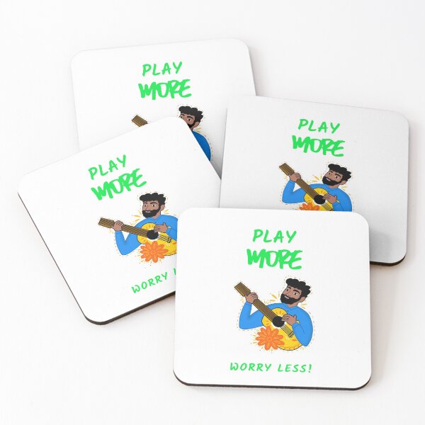 Item preview, Play More Worry Less Shirt designed and sold by GuitarNuts.