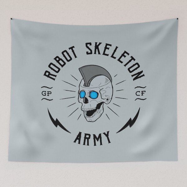 Item preview, Robot Skeleton Army - Gray designed and sold by thedustyshelves.