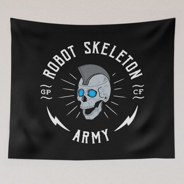 Item preview, Robot Skeleton Army - White designed and sold by thedustyshelves.