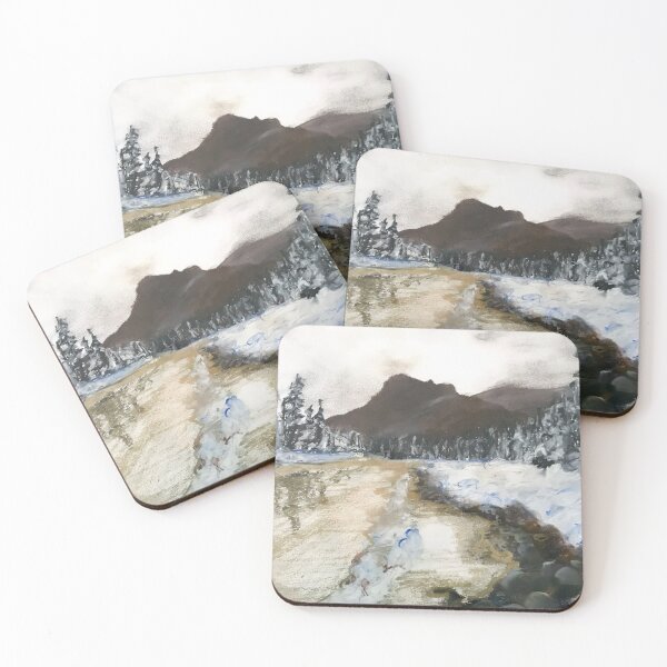 Item preview, Oil Pastel Snowy River designed and sold by LitArtByGina.