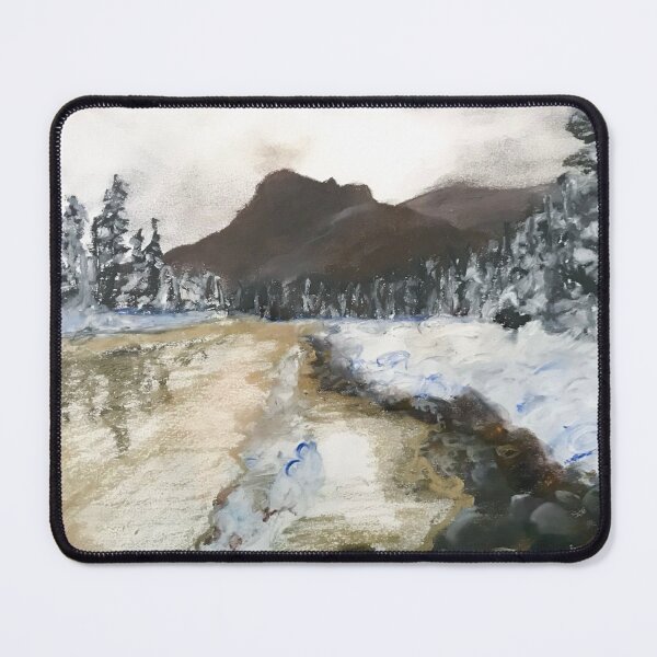 Item preview, Oil Pastel Snowy River designed and sold by LitArtByGina.