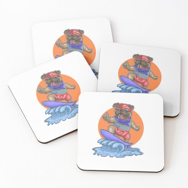 Item preview, Funny Cute Pug Surfing On The Waves - Pug Surfing designed and sold by AR Studios.