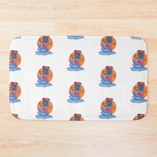 Item preview, Funny Cute Pug Surfing On The Waves - Pug Surfing designed and sold by AR Studios.