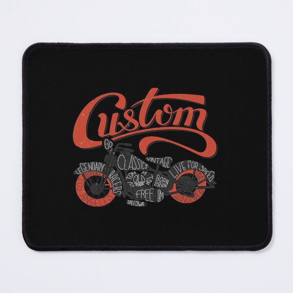 Item preview, Custom motorcycles poster with bike and red hand drawn word designed and sold by Williams Anderson.