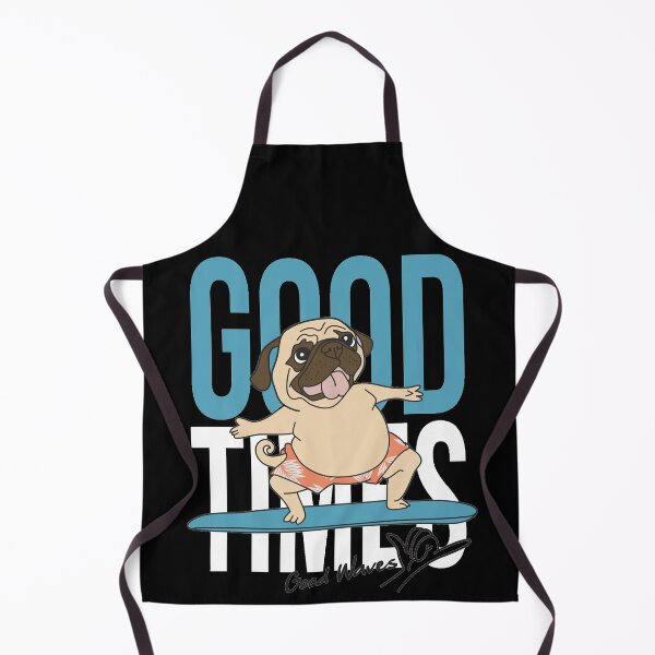 Item preview, Good Times Good Waves Funny Cute Pug Surfing On The Waves - Pug Surfing designed and sold by AR Studios.