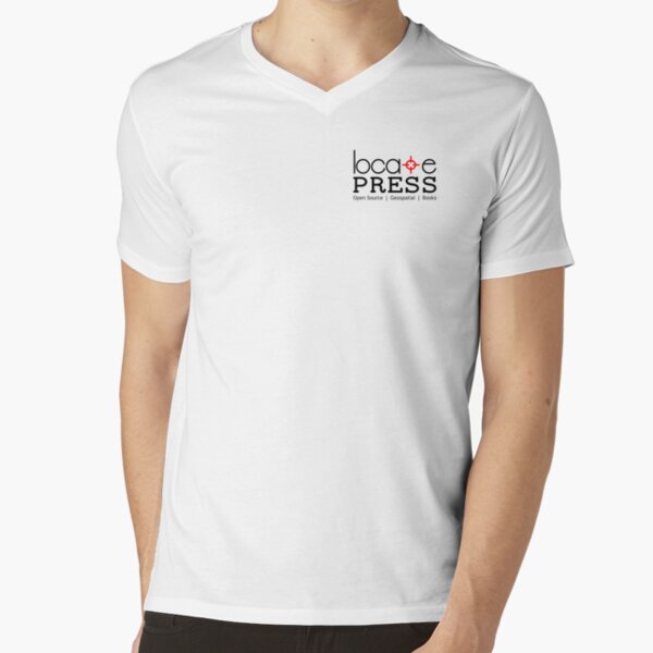 Smaller Locate Press Books Logo & Tagline V-Neck T-Shirt
