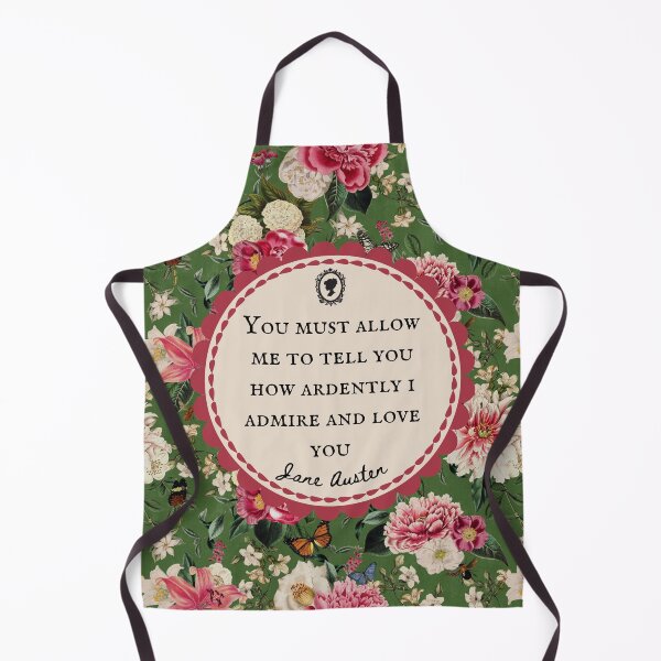 Item preview, Jane Austen Love Quote, You must allow Me To Tell You How Ardently I Admire and Love You, Pride and Prejudice, Mr Darcy, Lizzie Bennett, Vintage Floral Flowers designed and sold by CultandObscure.
