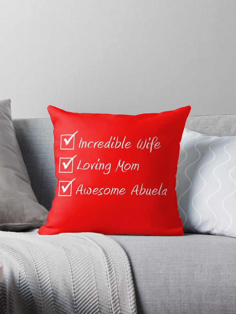 Wife Mom Abuela Spanish Grandmother Pillow for Sale by jaycartoonist Redbubble