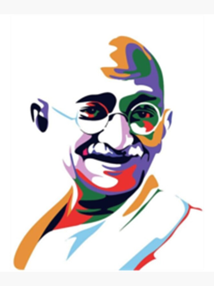 Colorful poster or card design for the Gandhi Jayanti holiday celebration  in India on the 2nd October with a line drawing commemorating Mahatma Gandhi::  tasmeemME.com