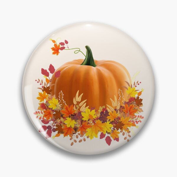 Item preview, Pumpkin and colorful autumn leaves, autumn is coming, pumpkins, halloween, fall, autumn, orange designed and sold by Collagedream.