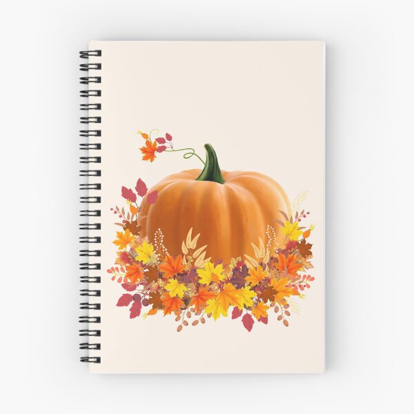 Item preview, Pumpkin and colorful autumn leaves, autumn is coming, pumpkins, halloween, fall, autumn, orange designed and sold by Collagedream.