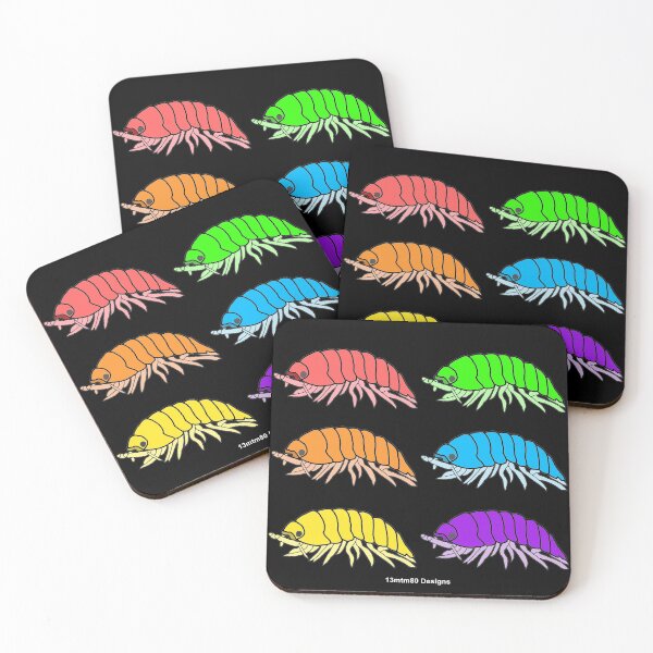 Item preview, Rainbow Pill Bugs (black) designed and sold by 13mtm80-Designs.