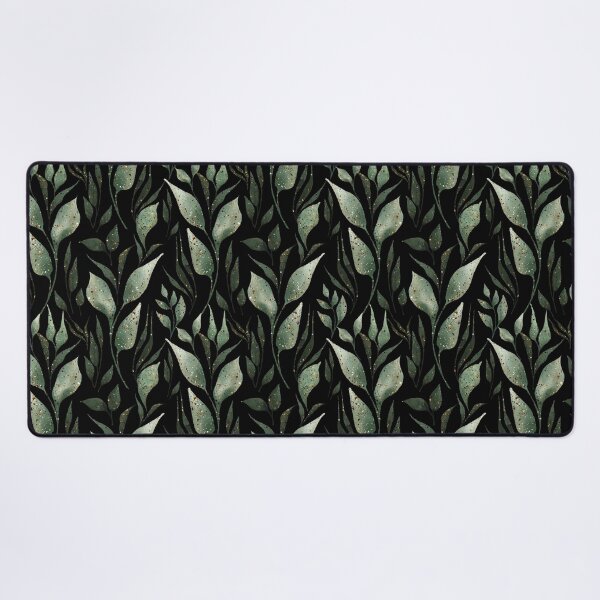 Item preview, Green watercolor leaves on black designed and sold by Gribanessa.