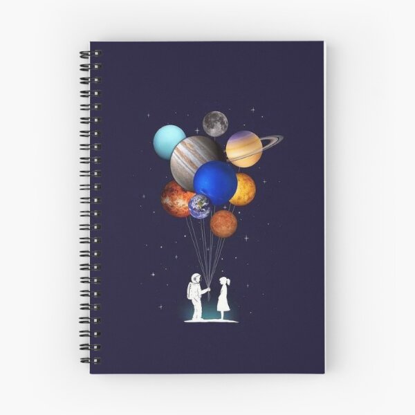 Item preview, Astronaut with a girl holding balloons that are planets  designed and sold by Keny13.