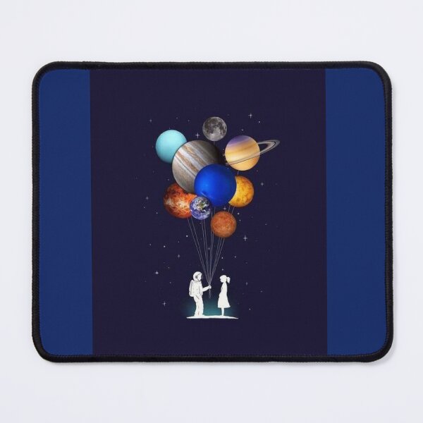 Item preview, Astronaut with a girl holding balloons that are planets  designed and sold by Keny13.