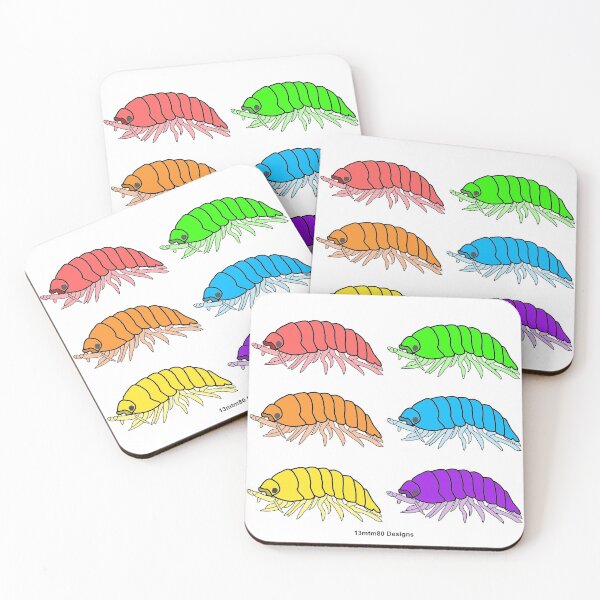 Item preview, Rainbow Pill Bugs (white) designed and sold by 13mtm80-Designs.