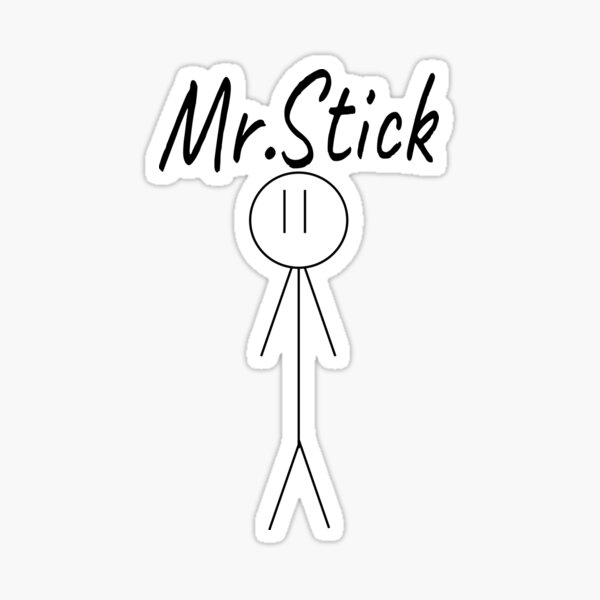 Sticker for Sale avec l'œuvre « Stickman drôle avec des lunettes de soleil  » de l'artiste Mr SS