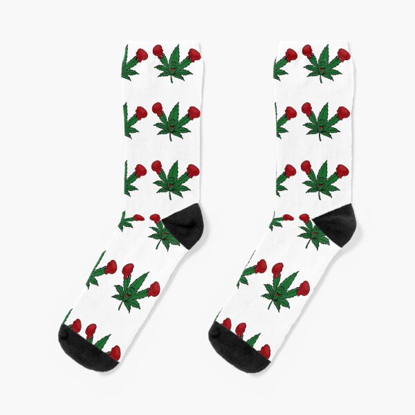 4 Pairs Weed Leaf Keep it 100 emoji White Black Streetwear Unisex Crew Socks 