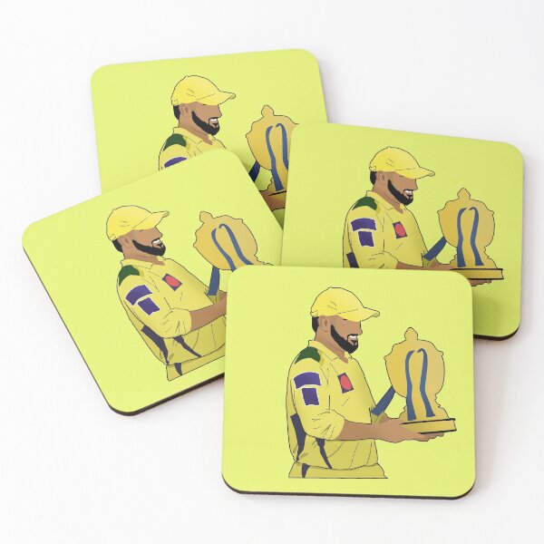 Item preview, MS Dhoni CSK 2021 IPL Winners designed and sold by HitFor6.