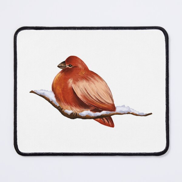 Item preview, Winter bird red sparrow is sitting on the branch with snow. designed and sold by BananiLettering.