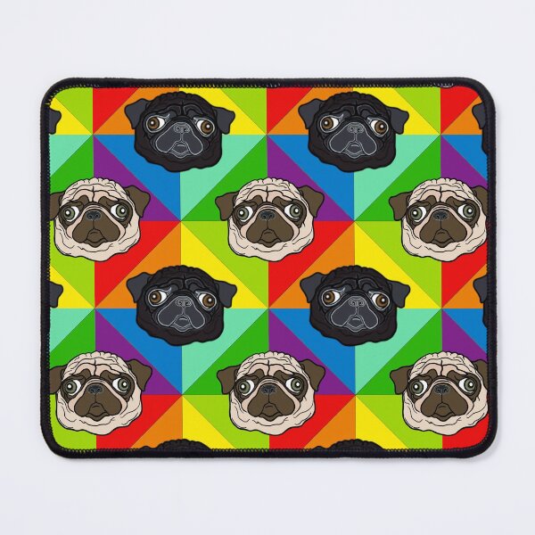 Item preview, Rainbow Geometric Pug pattern / print designed and sold by FivePugs.
