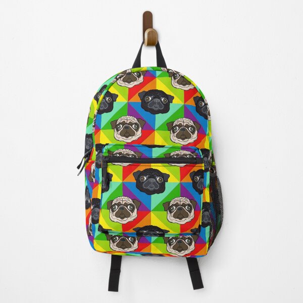 Item preview, Rainbow Geometric Pug pattern / print designed and sold by FivePugs.