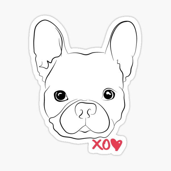 Frenchie Kissing - I love kissing my Frenchie Sticker