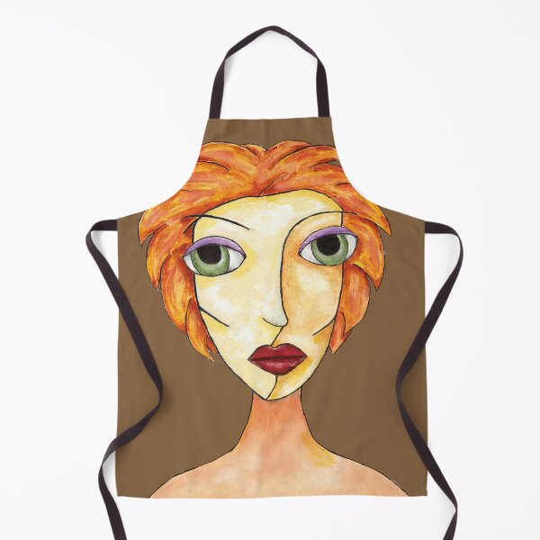 Item preview, Brown Orange Female abstract portrait designed and sold by ZoJovArt.