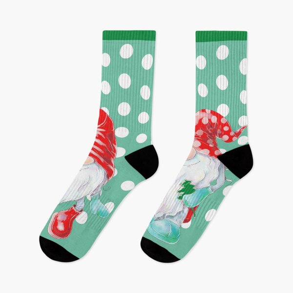 Item preview,  Gnomes for Christmas Cute Holiday Gnomes  Green Xmas designed and sold by SOCKSbySBD.