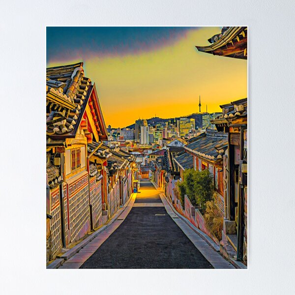 Item preview, Bukchon Hanok Village designed and sold by Sofia-Draws.