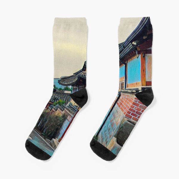 Item preview, Bukchon Hanok Village designed and sold by Sofia-Draws.