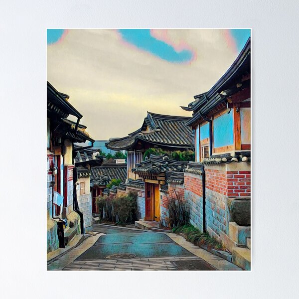 Item preview, Bukchon Hanok Village designed and sold by Sofia-Draws.