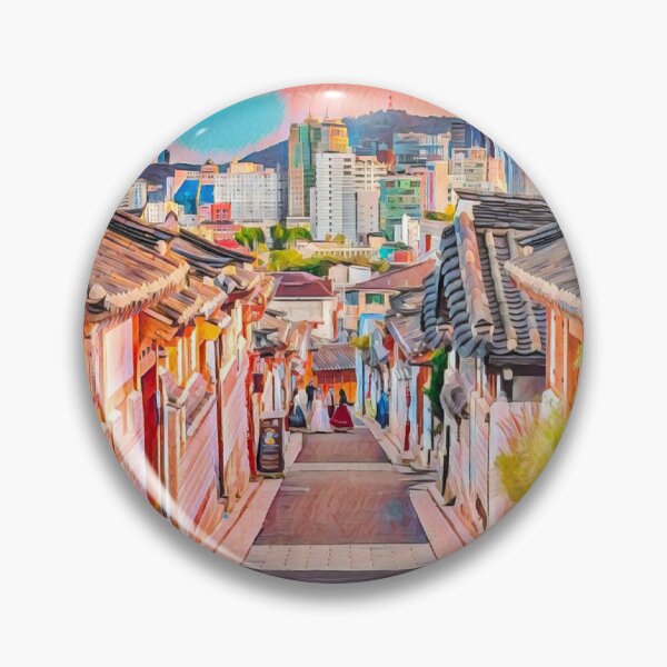Item preview, Bukchon Hanok Village designed and sold by Sofia-Draws.