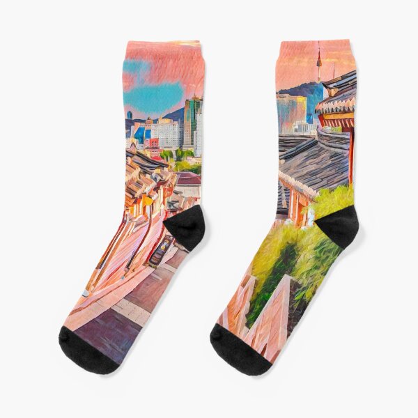 Item preview, Bukchon Hanok Village designed and sold by Sofia-Draws.