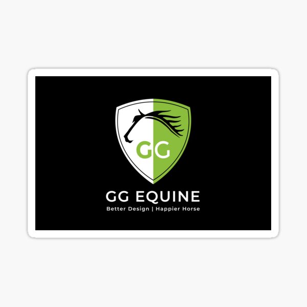 GG Equine Green on Black Sticker