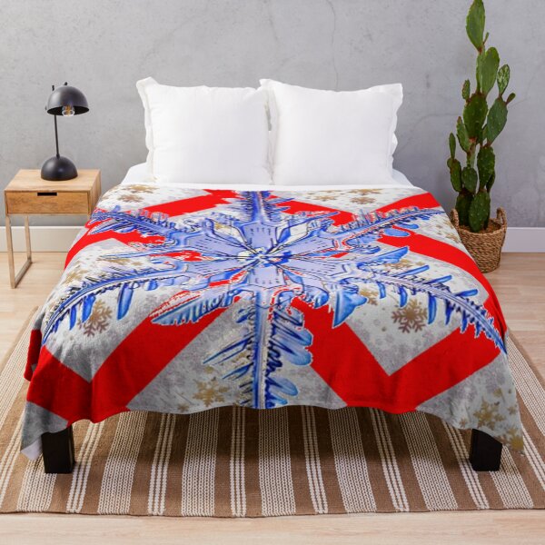 Item preview, BLUE SNOWFLAKE PATTERN RED ART designed and sold by sharlesart.