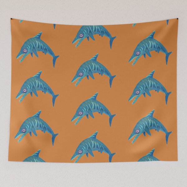 Item preview, Cute Cartoon Ichthyosaur Dino Illustration Teal Number One designed and sold by stilo29.