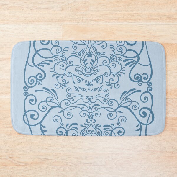 Item preview, Swirly Cat Blue designed and sold by FlutterKatArts.