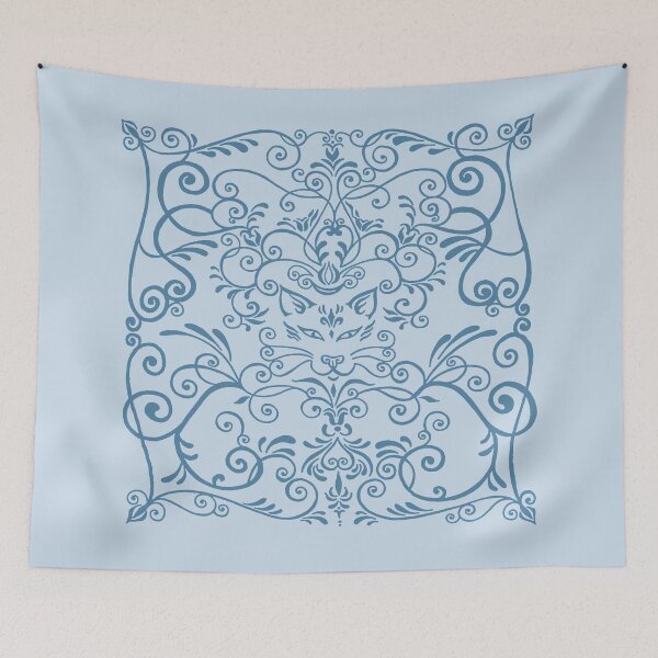 Item preview, Gato Swirly Azul designed and sold by FlutterKatArts.