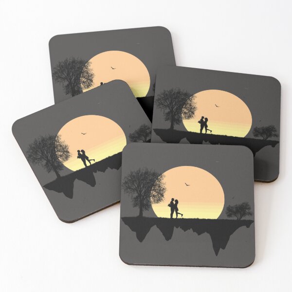 Item preview, Silhouette Lovers in Front of a Full Moon  designed and sold by WearWolfDesigns.