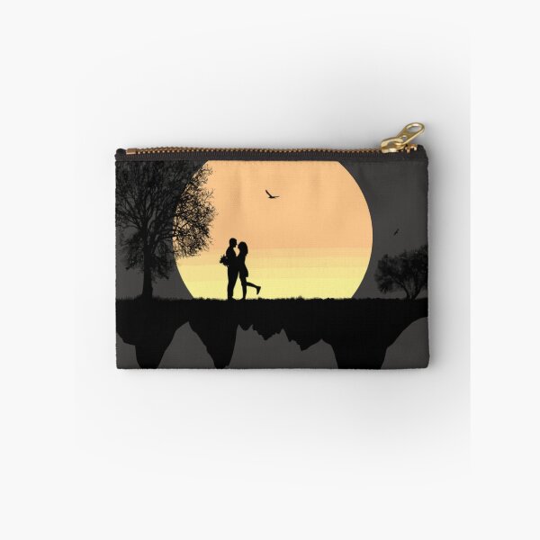 Item preview, Silhouette Lovers in Front of a Full Moon  designed and sold by WearWolfDesigns.